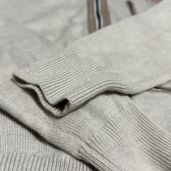 Banana Republic Cream Velvet shoulder  Zip Up Jacket - Picture 5 of 9